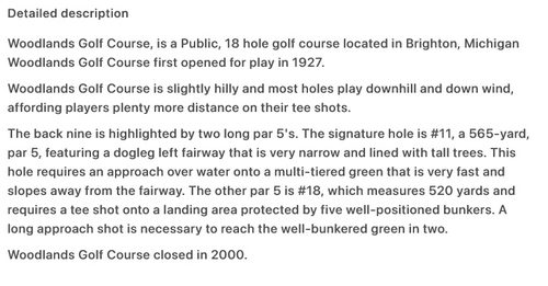 Woodlands Golf Course - From Foretee Dot Com (newer photo)